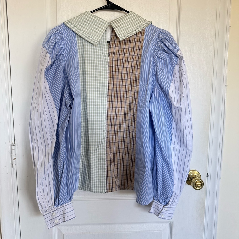 Munthe Robert Patchwork Striped Blouse - image 3